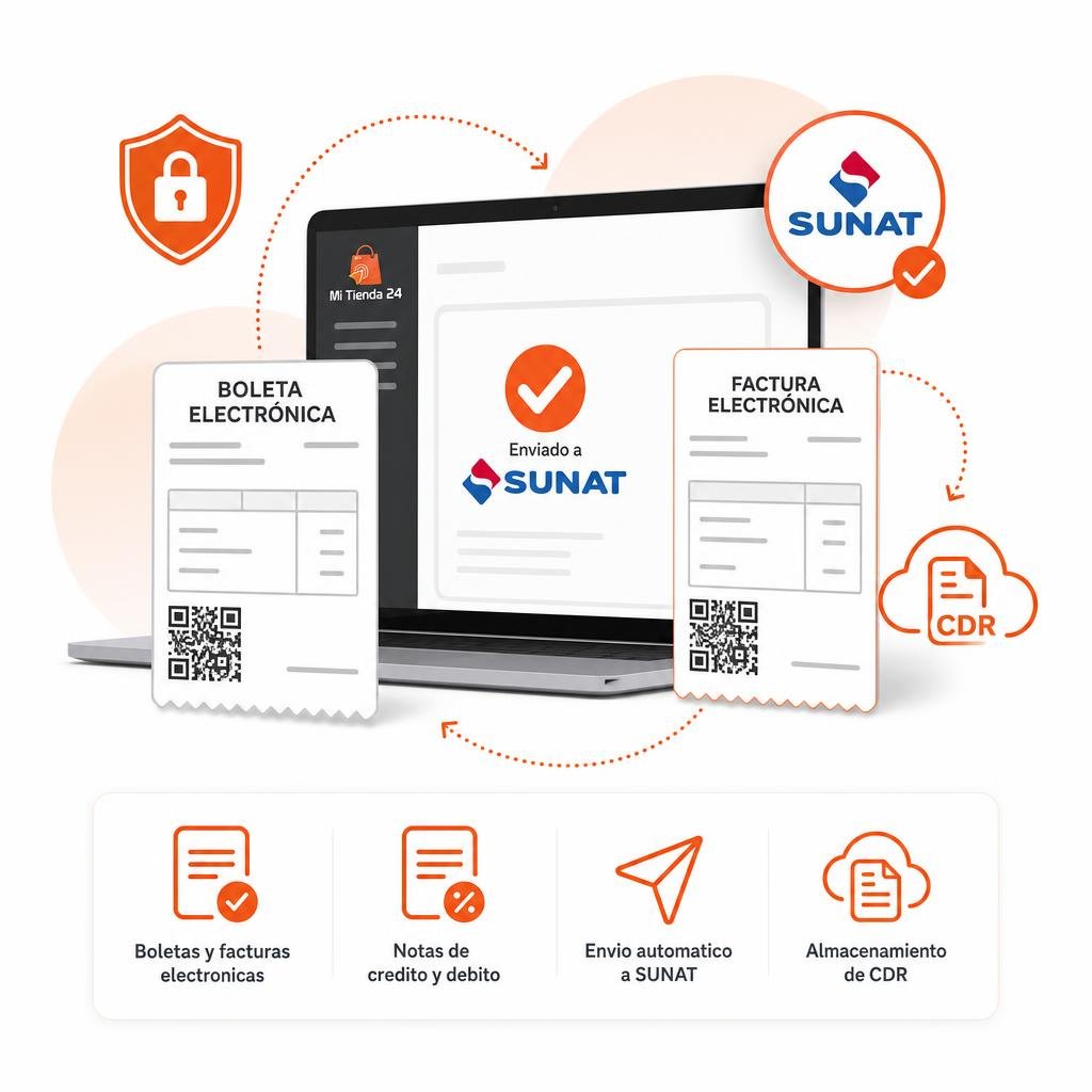 Proceso de facturación electrónica con SUNAT